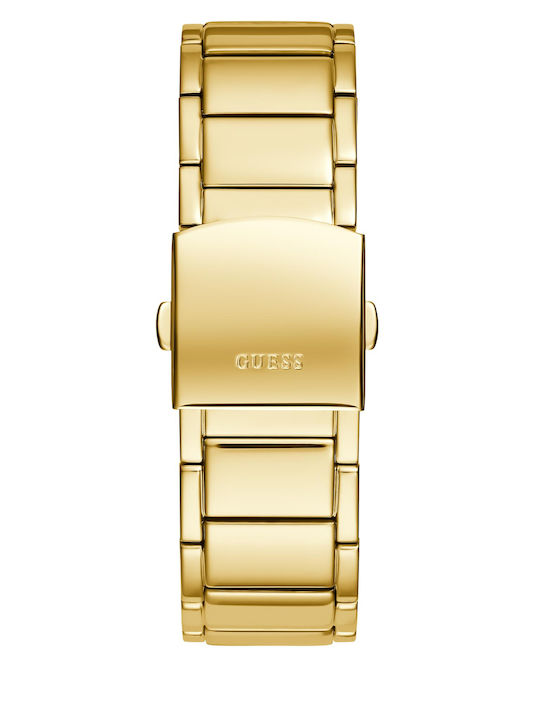 Guess Ανδρικό Ρολόι 43mm Χρονογράφος Μπαταρίας με Χρυσό Ατσάλινο Μπρασελέ