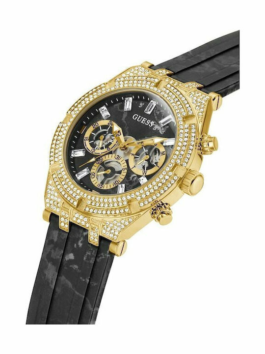 GC Watches Ανδρικό Ρολόι 44mm Χρονογράφος Μπαταρίας με Μαύρο Καουτσούκ Λουράκι