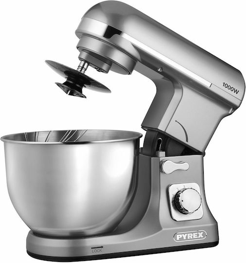 Pyrex SB-1010 Κουζινομηχανή 1000W με Ανοξείδωτο Κάδο 5lt Silver