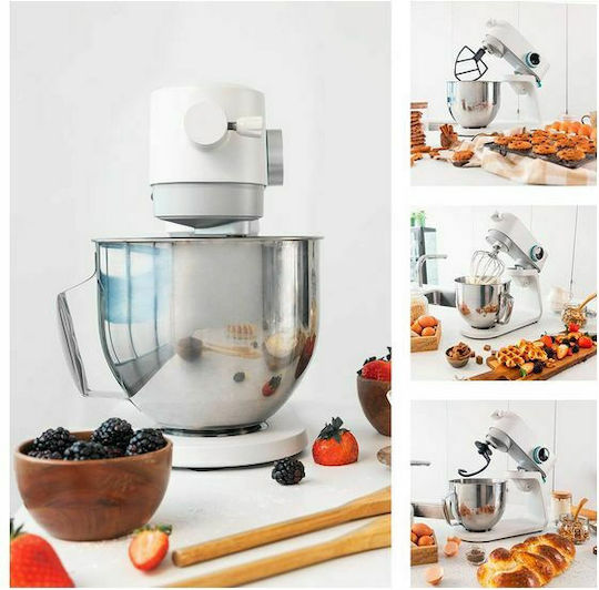 Cecotec Twist & Fusion 4000 Κουζινομηχανή 800W με Ανοξείδωτο Κάδο 5.2lt Luxury White