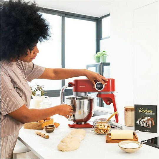 Cecotec Twist & Fusion 4000 Luxury Red Stand Mixer 800W with Stainless Mixing Bowl 5.2lt
