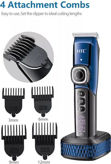 HTC Wiederaufladbar Haarschneidemaschine Blau AT-788