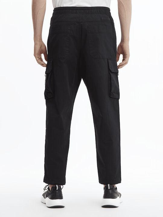 Calvin Klein Pantaloni pentru bărbați Cargo Elastice cu Croială Normală Negru
