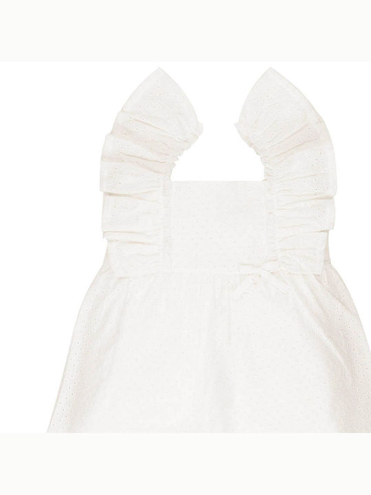 Children's cyprus dress with ruffles white EMC AA4640 for girls (3-6 years)