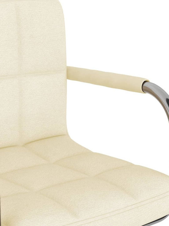 Swivel Visitor Chair with Arms & Wheels Κρεμ 48x47x74.5cm