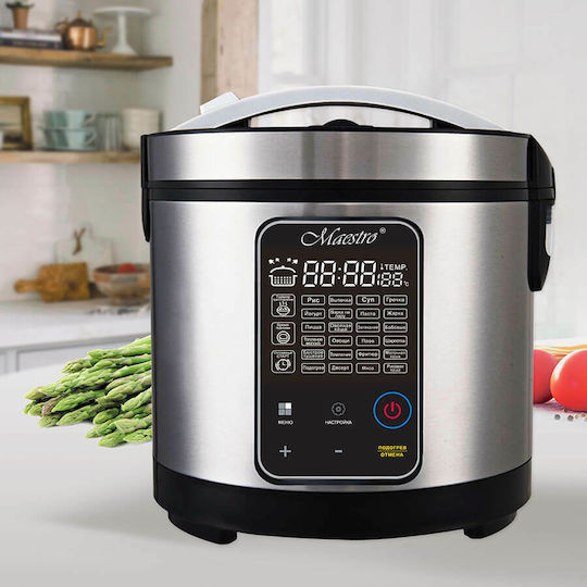 Maestro Πολυμάγειρας 700W με Χωρητικότητα 5lt Ασημί