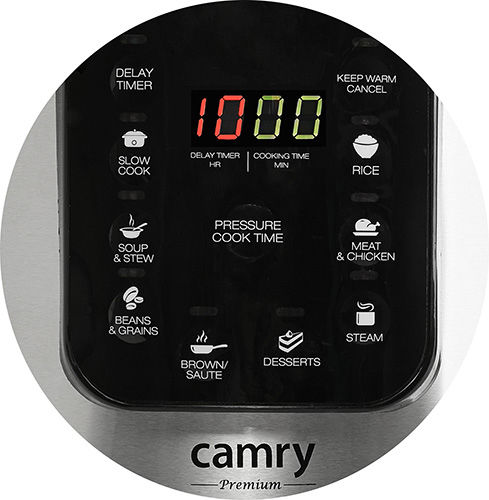 Camry Πολυμάγειρας 1000W με Χωρητικότητα 6lt Ασημί