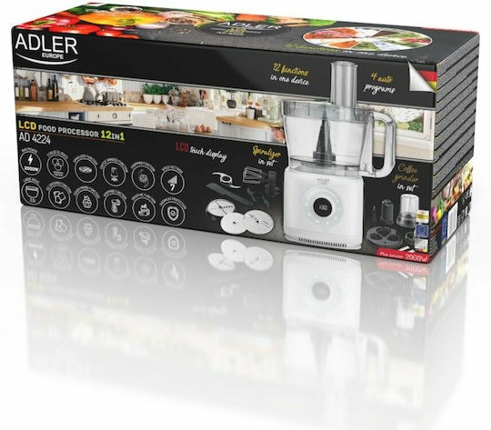 Adler Multifunctional Food Processor 1000W with Pot 3.5lt White