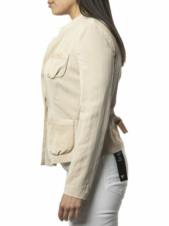 Emporio Armani Short Women's Waisted Blazer Beige