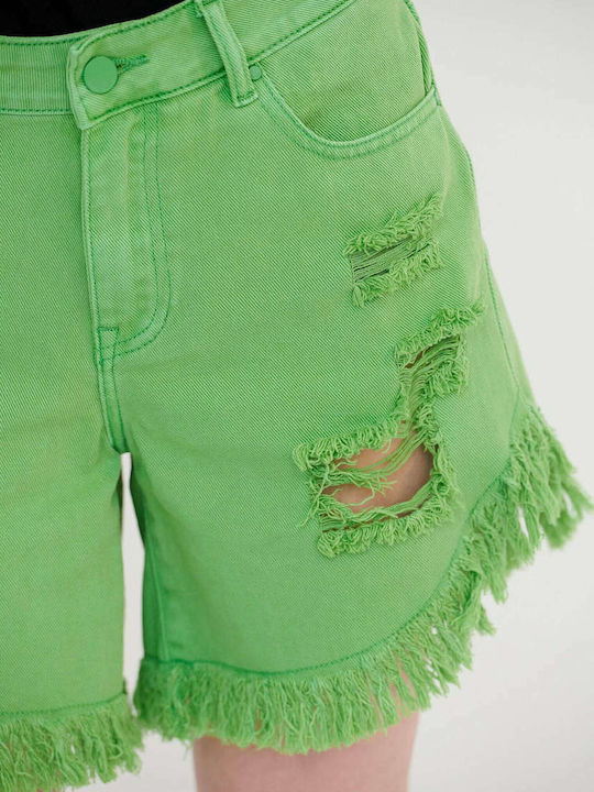 Femei Talie înaltă Pantaloni scurți Green Tea