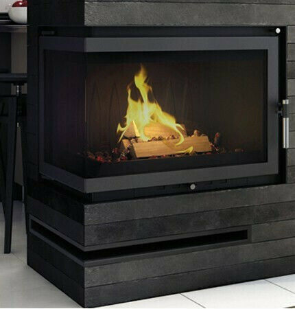 Kratki Corner Fireplace Air Shutter Gray 76.6x54.7x9cm
