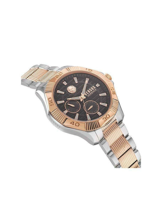 Versus by Versace Dtla Watch Chronograph Battery with Metal Bracelet Silver / Rose Gold