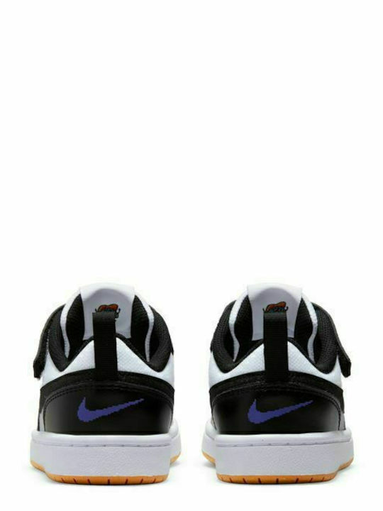 Court Kids Sneakers with Hoop & Loop Closure White