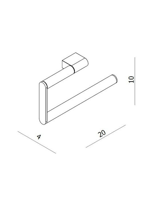 Langberger Series 280 Κρίκος Μπάνιου Μονός με Βίδες ​20x4cm Ασημί