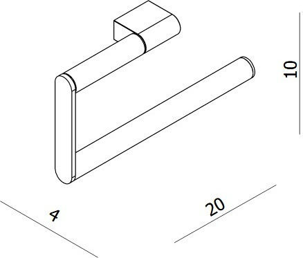 Langberger Series 280 Single Wall-Mounted Bathroom Ring ​20x4cm Silver