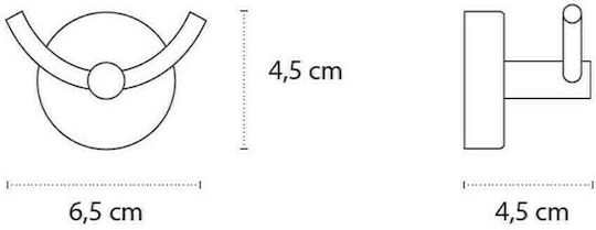 Karag Moderno Double Wall-Mounted Bathroom Hook Inox Karag Moderno Double Wall-Mounted Bathroom Hook Inox
