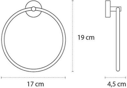 Karag Moderno Single Wall-Mounted Bathroom Ring ​17x17cm Inox Silver