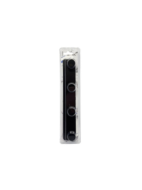 Ankor Wall-Mounted Bathroom Hook with 4 Positions ​25.7x2.5cm Black
