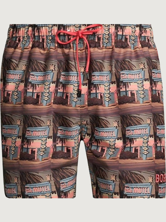 Springfish Men's Swimwear Shorts Brown with Patterns