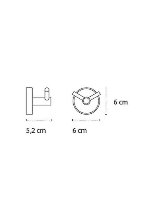 Karag Optimo-B Άγκιστρο Μπάνιου Διπλό με Βίδες ​6x5.2cm Inox Ασημί