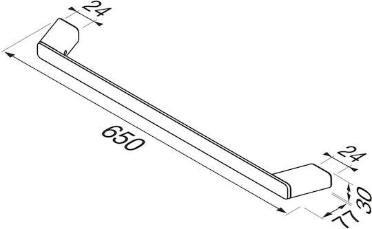 Geesa Shift Ράγα Μπάνιου Μονή Επιτοίχια με Βίδες ​60x60cm Χρυσή