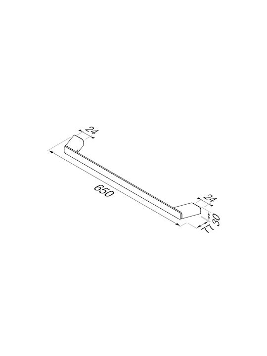 Geesa Shift Single Wall-Mounted Bathroom Rail ​60x60cm Black