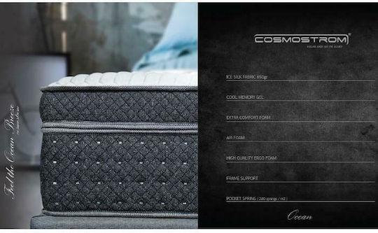 Cosmostrom Ocean Queen Anatomic Saltea Spumă de memorie / Spumă 160x190x36cm cu Suprapozabil