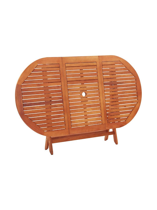 Outdoor Dinner Foldable Wood Table Natural 160x85x75cm
