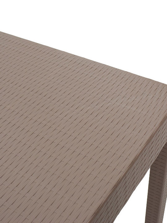 Gabi Outdoor Dinner Free Standing Rattan Table Mocha 80x80x77cm