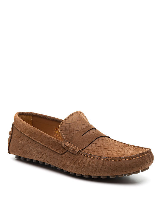 Perlamoda Men's Suede Moccasins Tabac Brown