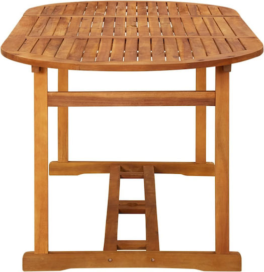 Ξύλινο Τραπέζι Εξωτερικού Χώρου Καφέ 180x90x75εκ.
