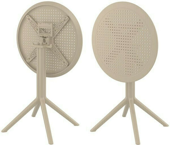 Tisch Café für kleine Außenbereiche Zusammenklappbar Sky Taupe 60x60x74cm