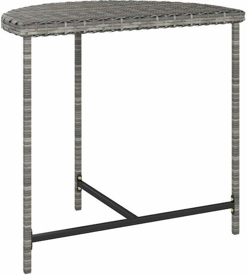 Auxiliary Garden Table for Small Outdoor Spaces Rattan Grey 80x50x75cm