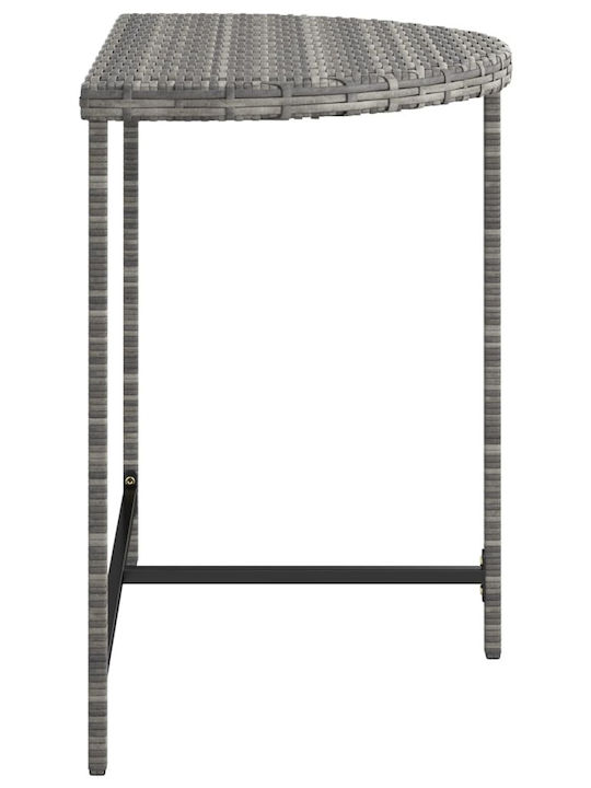 Auxiliary Garden Table for Small Outdoor Spaces Rattan Grey 80x50x75cm