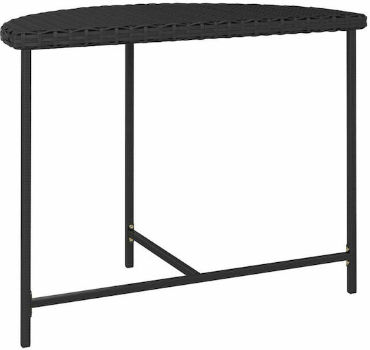 Outdoor Dinner Free Standing Rattan Table Black 100x50x75cm