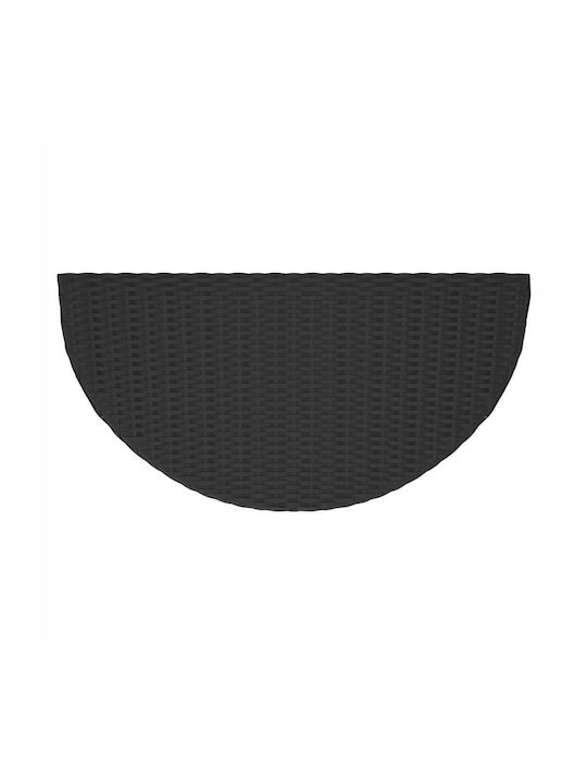 Outdoor Dinner Free Standing Rattan Table Black 100x50x75cm