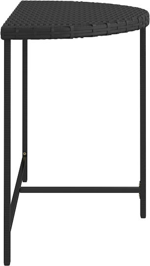 Outdoor Dinner Free Standing Rattan Table Black 100x50x75cm