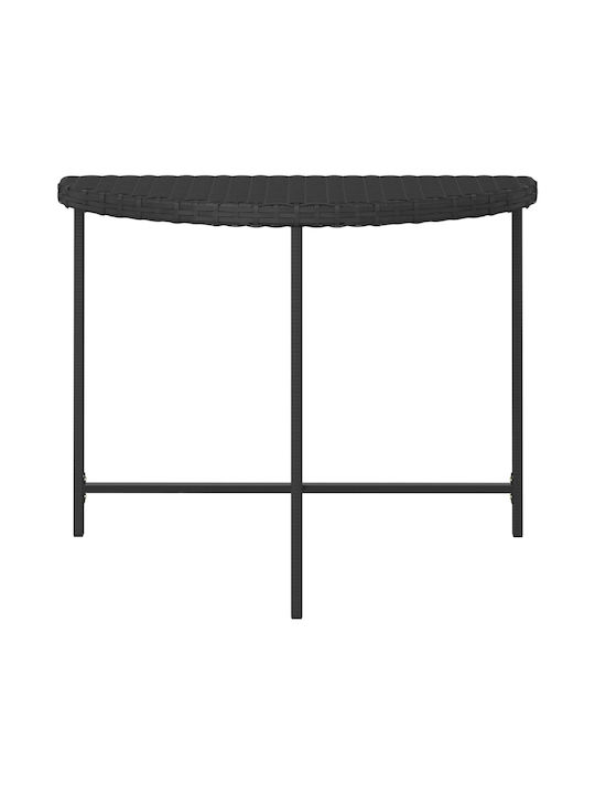 Outdoor Dinner Free Standing Rattan Table Black 100x50x75cm