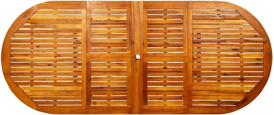 Masă Exterior Din Salcâm Extensibil Natural 160(+80)x100x75cm