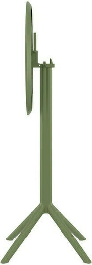 Sky Outdoor Bar Foldable Polypropylene Table Olive 60x60x108cm