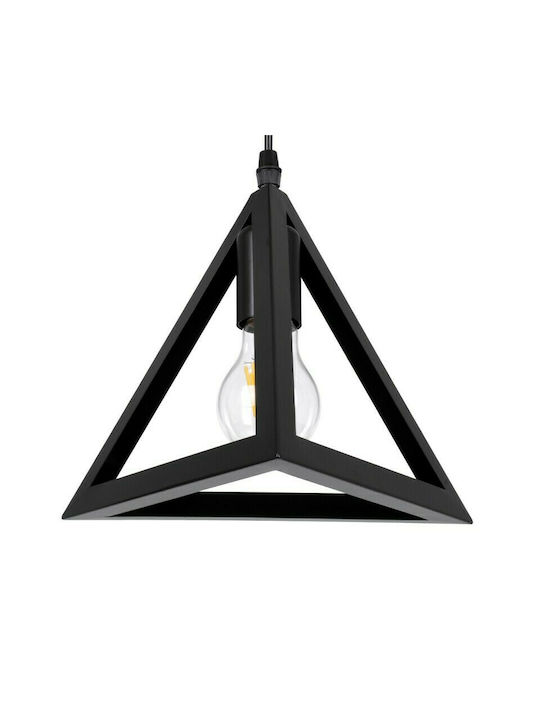 GloboStar Triangle Pendant Light Black Grid with Socket E27 60x22x130cm