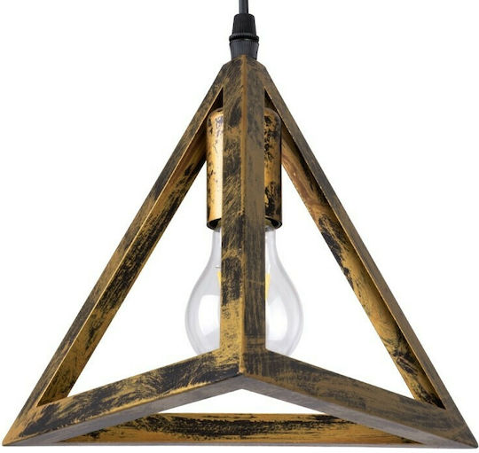 GloboStar Triangle Pendant Light Bronze Grid with Socket E27 60x22x130cm