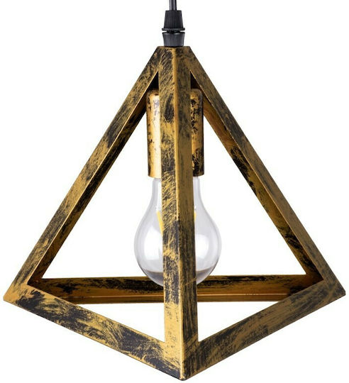 GloboStar Triangle Pendant Light Bronze Grid with Socket E27 60x22x130cm