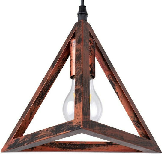 GloboStar Triangle Pendant Light Copper Grid with Socket E27 60x22x130cm