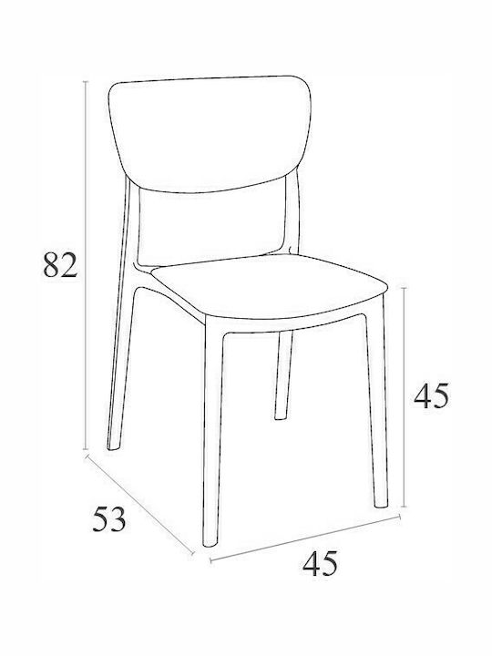Outdoor Chair Polypropylene Monna 127 Dark Grey 45x53x82cm
