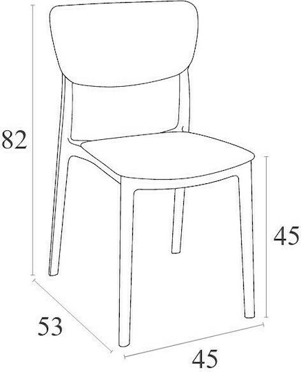 Outdoor Chair Polypropylene Monna 127 Dark Grey 45x53x82cm