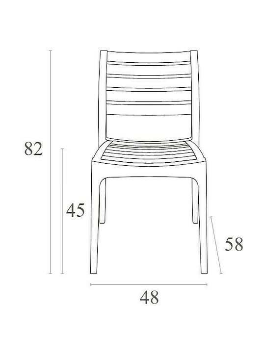Outdoor-Stuhl Polypropylen Ares Grey 48x58x82εκ.
