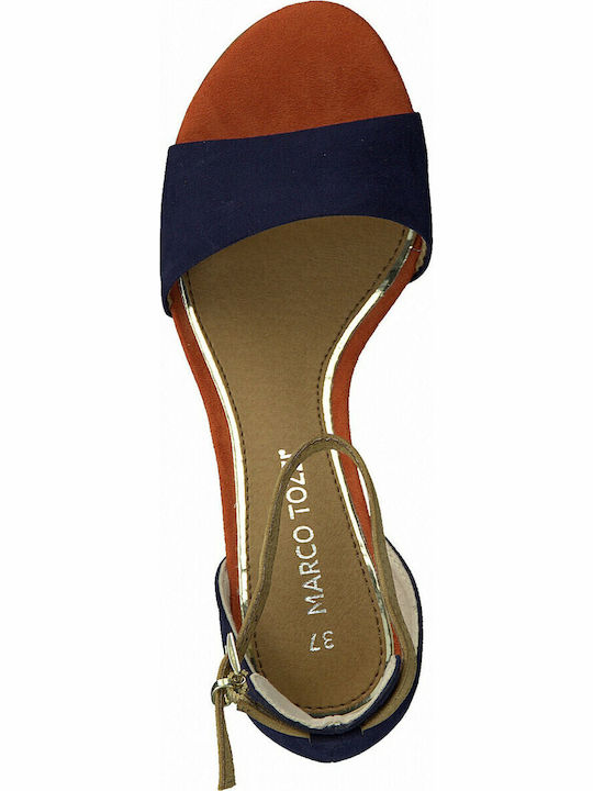 Suede Sandals Navy Blue