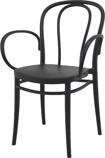 Καρέκλα Ζαππείου Πολυπροπυλενίου Victor XL Black 57x52x85εκ.