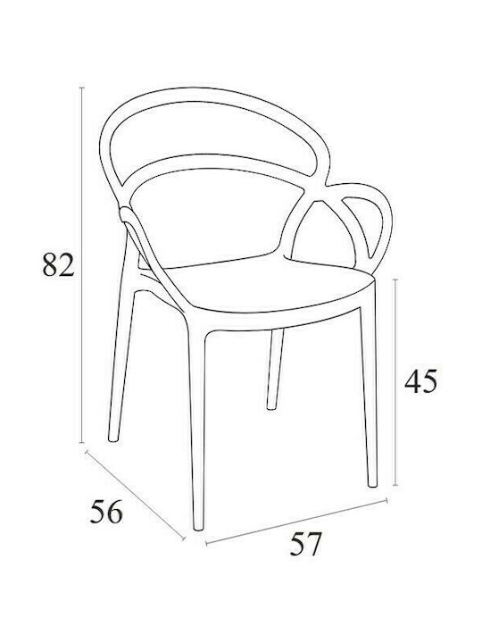 Scaun de exterior Polipropilenă Mila Roșu 57x56x82cm